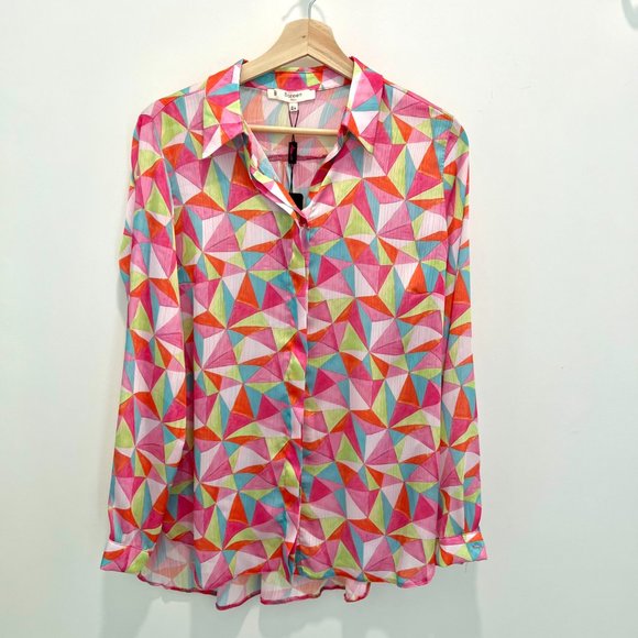 Geometric Multicolor Blouse - Picture 5 of 7